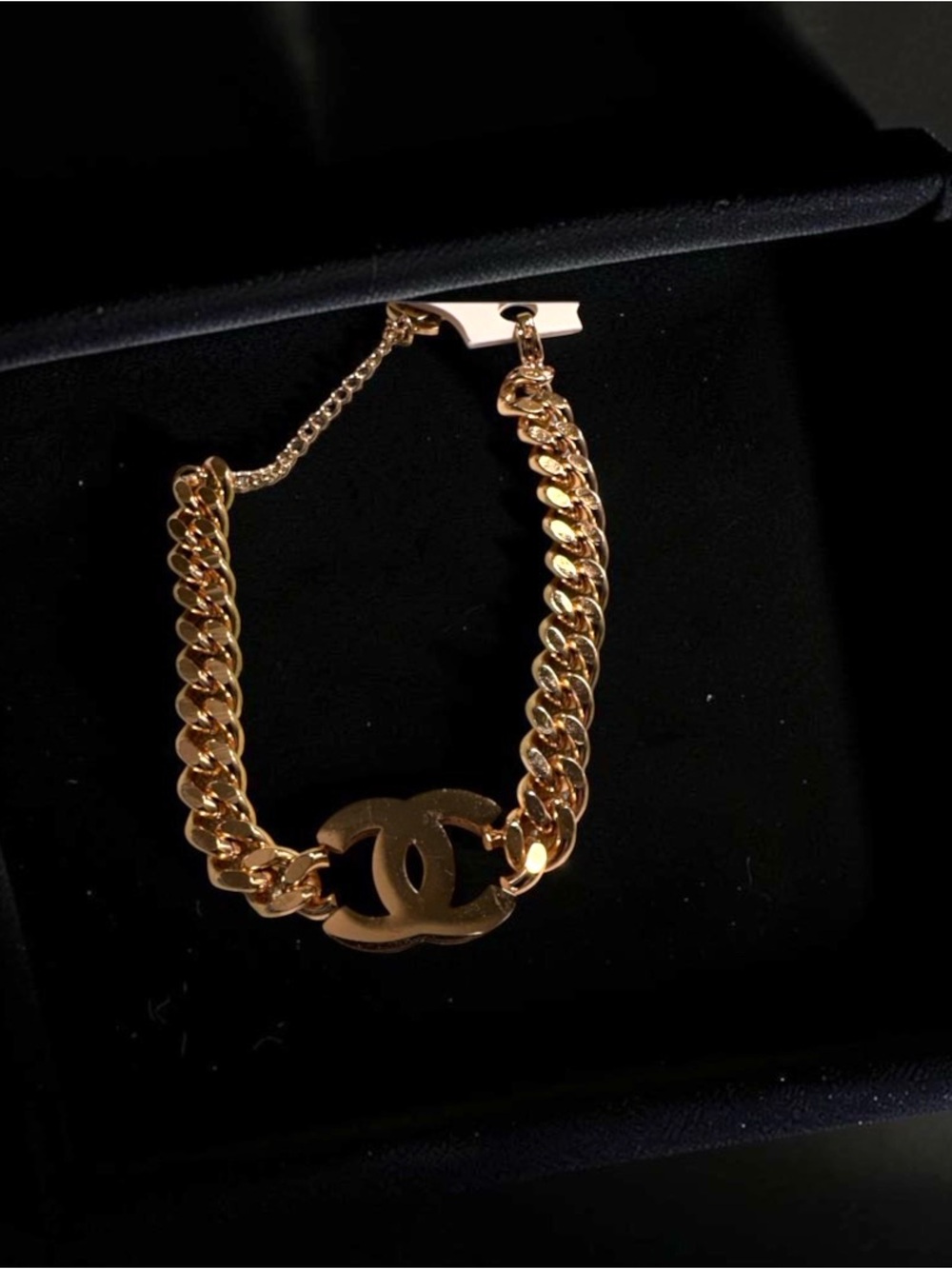 Gold-Tone Crystal Curb Chain Bracelet - Picture 4 of 8